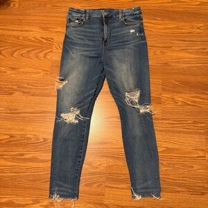 American Eagle Outfitters Ripped Blue Skinny Jeans